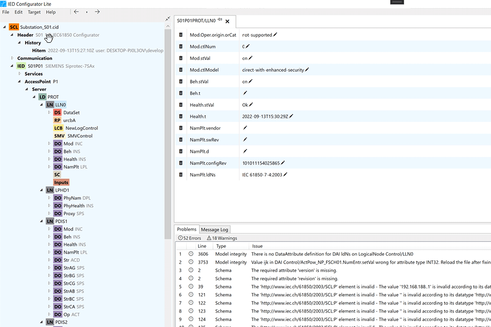 predefined values configuration ied