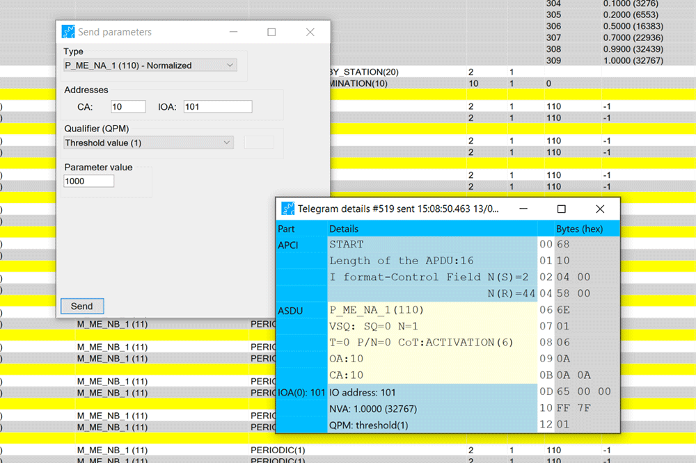 send parameters